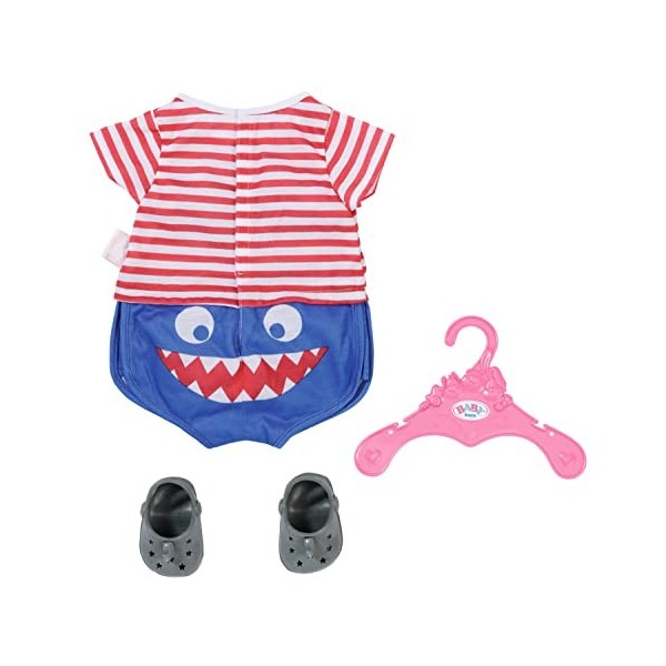 Baby born Bath Pyjama avec chaussures bleues 834268 - Accessoires pour les poupées de 43 cm - Avec un motif requin & des pant