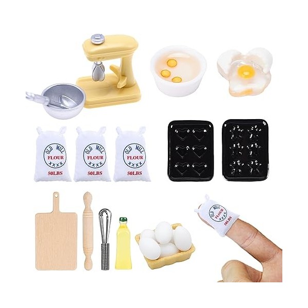 19 Pièces Accessoires pour Maison Miniature Accessoires Miniatures Accessoires de Maison de Poupée Convient à lHabillage de 