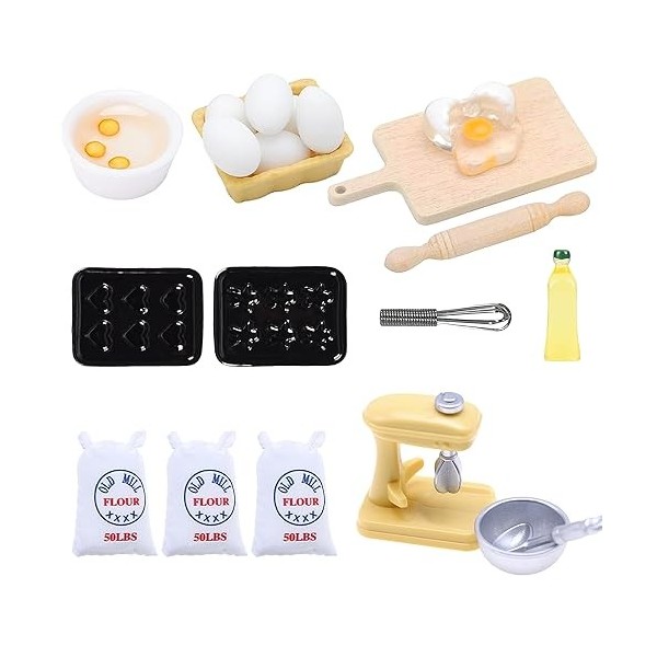 19 Pièces Accessoires pour Maison Miniature Accessoires Miniatures Accessoires de Maison de Poupée Convient à lHabillage de 