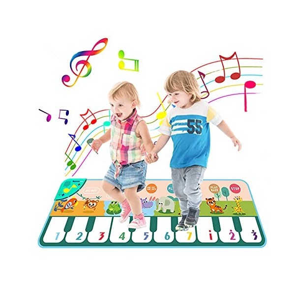 KWINY Tapis de piano pour enfants, tapis de piano multifonction pour les tout-petits, tapis de clavier pour enfants, tapis de