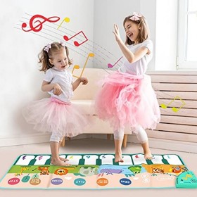 KWINY Tapis de piano pour enfants, tapis de piano multifonction pour les tout-petits, tapis de clavier pour enfants, tapis de
