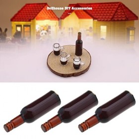 ECSiNG 30pcs Bouteilles de Bière Miniatures Bouteilles de Vin Bouteilles Maison de Poupée Mini Accessoires Décoratifs pour Br
