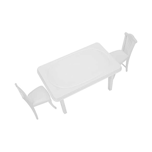 Table et chaises pour poupée, 3 pièces en plastique Poupée Table et chaises ensemble accessoire de maison de poupée pour cade