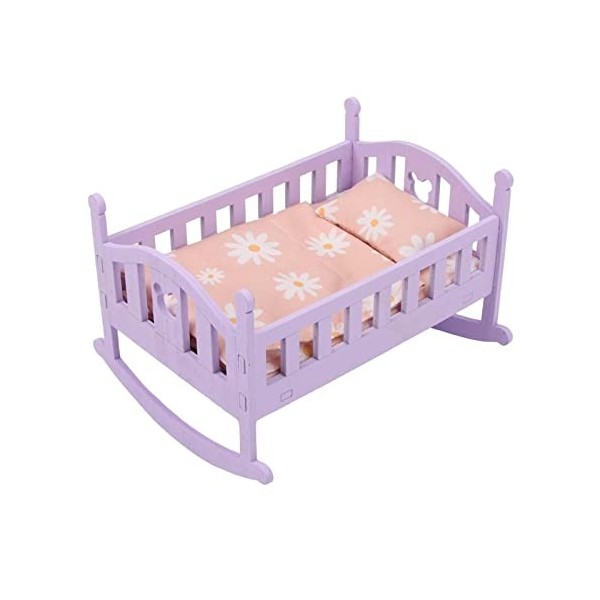 Harilla Ensemble de Meubles de lit de poupée bébé avec Ensemble de literie pour 1/12 Accessoire de décoration de poupée Sembl