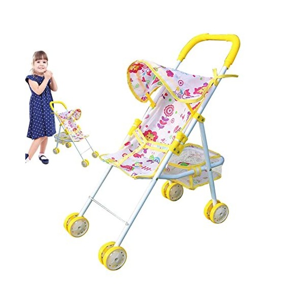 Poussette Jouet | Poussette de poupée pour Enfant avec Panier inférieur | Accessoires de poupée pour Fille à partir de 3 Ans 