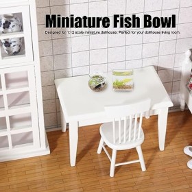 Agatige Bol à Poisson Miniature, 2 pièces de réservoir de Poisson de Maison de poupée Simulation de réservoir de Poisson Roug