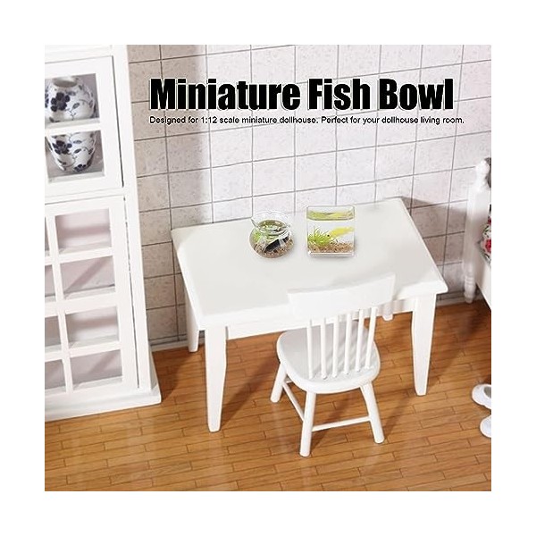 Agatige Bol à Poisson Miniature, 2 pièces de réservoir de Poisson de Maison de poupée Simulation de réservoir de Poisson Roug