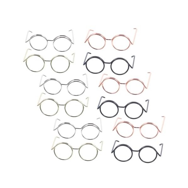 Abaodam 12 Pièces Mini Lunettes Accessoires De Maison De Poupée Miniature Poupées De Maison De Poupée Accessoires pour Animau