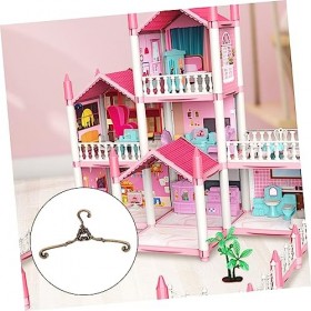 Abaodam 10 Pièces Mini Poupée Cintre Porte-Vêtements en Métal Mini Porte-Vêtements Mini Accessoires pour Poupées Miniature Ci