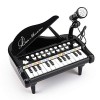 AmyBenton Piano Enfant 2 Ans, Piano Bebe 1 2 3 Ans, Piano Jouet Enfant avec Microphone Filles et Garçons - 24 Touches Noir