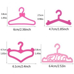 Smavles Cintre Poupée 100 Pièces Cintre Rose Plastique Mini Cintres Poupee Accessoires de Vêtements pour Poupées