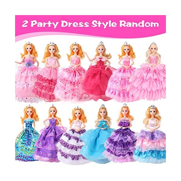 56 Ensembles Vêtements et Accessoires pour Barbie Doll, Accessoires pour Poupées Mini Vêtements Robes Pantalon Bikini Chaussu