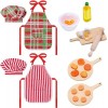 Vêtements de Poupée Elfe de Noël, 1/12 Accessoires de Maison de Poupée, Ensemble de Cuisson Miniature, Tablier de Poupée Elfe