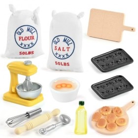 Accessoires Miniatures pour Maison de Poupée, Accessoires de Cuisine de Noël Miniature, Ensemble de Cuisson Miniature, Miniat