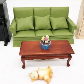 Hilai Accessoires pour Maison de poupée, Mini canapé pour Maison de poupée, canapé Miniature pour Trois Personnes avec 3 Cous