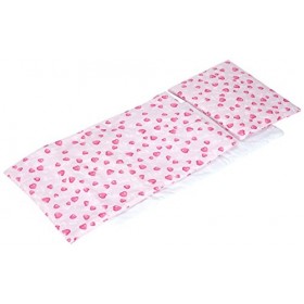 Pinolino - 28350-7 - Accessoire Poupée - Textile pour Lit de Poupées - 3 Pièces - Design Coeur Rose