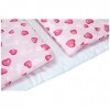 Pinolino - 28350-7 - Accessoire Poupée - Textile pour Lit de Poupées - 3 Pièces - Design Coeur Rose