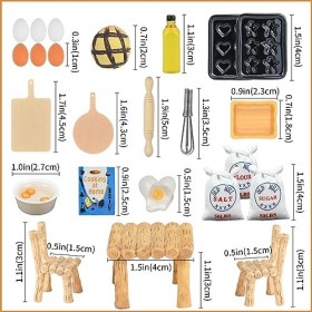 FORMIZON Accessoires de Cuisine Miniature, 25 Pièces Ensemble de Cuisson Miniature, Accessoires de Cuisine Miniatures pour Ma