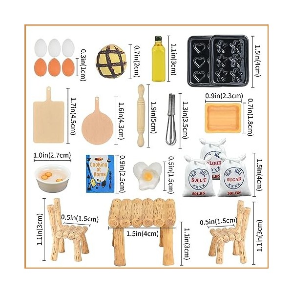 FORMIZON Accessoires de Cuisine Miniature, 25 Pièces Ensemble de Cuisson Miniature, Accessoires de Cuisine Miniatures pour Ma