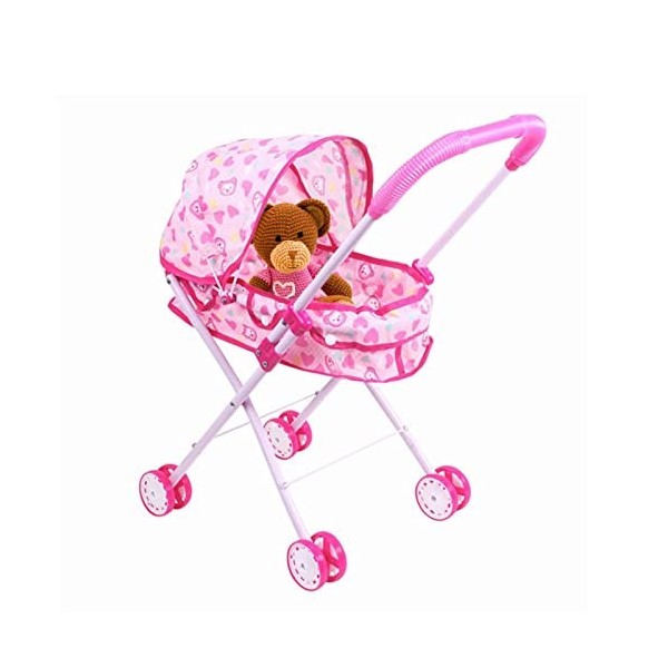 Poussette pour Poupée, Poupée Pliable, Landau Poupées, Poussette Bebe Jouet pour Fille, Landau Jouets pour Les Enfant, Jouet