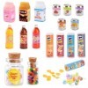 DAOUZL Jouets de Miniatures Alimentaires Boissons, Mini Nourriture Jouet 1/12, 21 Pièces Mini Aliments en Résine Mélangée, Mi