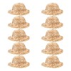 ABOOFAN Lot de 12 mini chapeaux de paille pour poupée - Chapeaux de paille tissés à la main - Accessoires de photo pour maiso