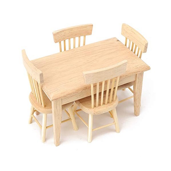 GOTOTOP 1:12 Chaise de Table simulée Miniature de Maison de poupée,Chaise de Bureau à Manger Ensemble de Meubles en Bois Mini