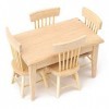 GOTOTOP 1:12 Chaise de Table simulée Miniature de Maison de poupée,Chaise de Bureau à Manger Ensemble de Meubles en Bois Mini