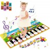 RenFox Tapis Musical Enfant, Tapis de Piano Tapis de Danse avec 10 Touches, 8 Bruits danimaux et 3 Instruments Musique, Joue