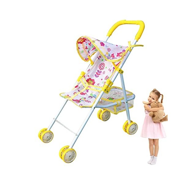 Poussette pour poupées | Poussette de poupée adaptée aux avec Panier inférieur | Poussette Jouet pour Filles pour Une Utilisa