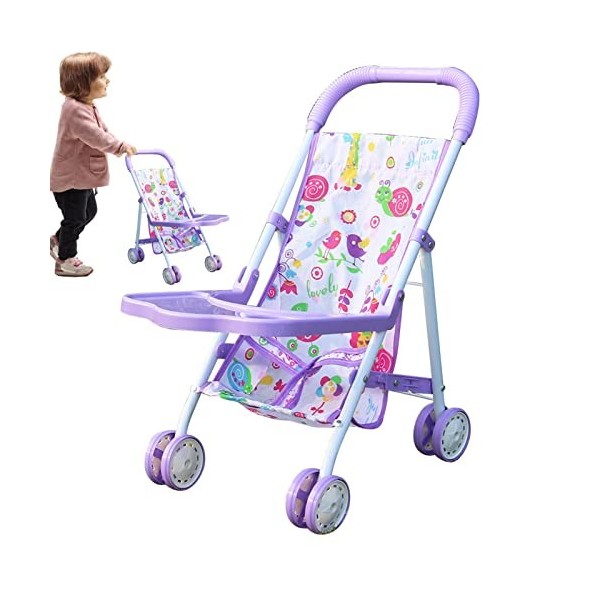 Poussette pour poupées | Poussette de poupée adaptée aux avec Panier inférieur | Poussette Jouet pour Filles pour Une Utilisa