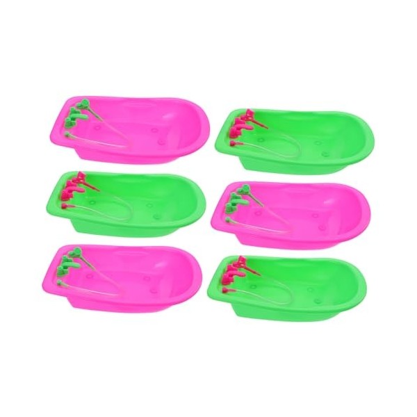 VALICLUD 6 Pièces Accessoires De Baignoire pour Poupée Mini Accessoires pour Poupées Bacs en Plastique Bac en Plastique Baign