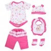 Bébé Enfants Simulation Poupée Vêtements Cinq Pièces Ensemble Reborn Poupée Outfit Chapeau Tenue Accessoires pour 17inch Poup