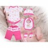 Bébé Enfants Simulation Poupée Vêtements Cinq Pièces Ensemble Reborn Poupée Outfit Chapeau Tenue Accessoires pour 17inch Poup