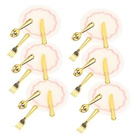 Abaodam 6 Ensembles De Mini Couverts Échelle 1 12 Accessoires pour Maison De Poupée Argenterie Miniature Maison De Poupée Min