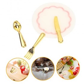 Abaodam 6 Ensembles De Mini Couverts Échelle 1 12 Accessoires pour Maison De Poupée Argenterie Miniature Maison De Poupée Min