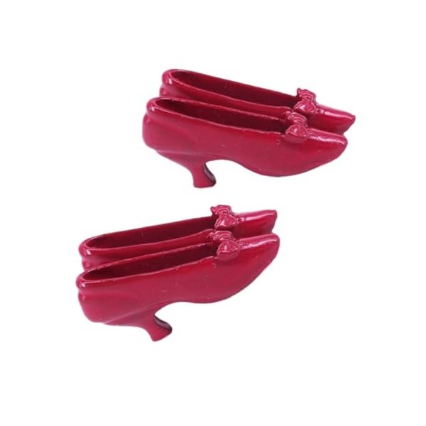 Toyvian 2 Paires Chaussures De Princesse Mini Accessoires pour Poupées Sandales à Talons Mini Talons Hauts Chaussures Hautes 