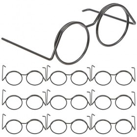 TOYANDONA Lot de 10 lunettes de poupée tendance avec lentille en fil métallique - Lunettes de costume vintage - Accessoires d