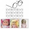 TOYANDONA Lot de 10 lunettes de poupée tendance avec lentille en fil métallique - Lunettes de costume vintage - Accessoires d
