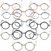 STOBOK 20 Pièces Mini Poupée Lunettes Métal Fil Jante Clair Lentille Lunettes Tissu Poupée Habiller Lunettes Poupées Costume 