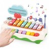 Eucomir Jouets Piano Jeux pour Bébé, Clavier de Piano 6 Mois et Plus Couleurs de Jouets et Instrument de Musique Jouets éduca