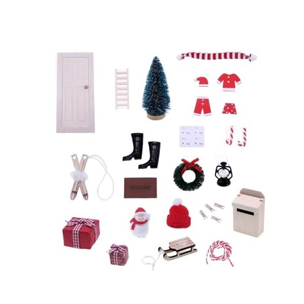 MagiDeal Accessoires de Noël pour Maison de poupée à léchelle 1:12, décoration de Maison de poupée Classique pour garçons et