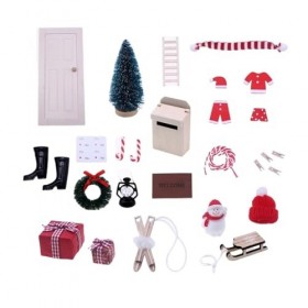 EKKONG Lutin Farceur de Noel Accessoires Kit, Accessoire Mini Maiso