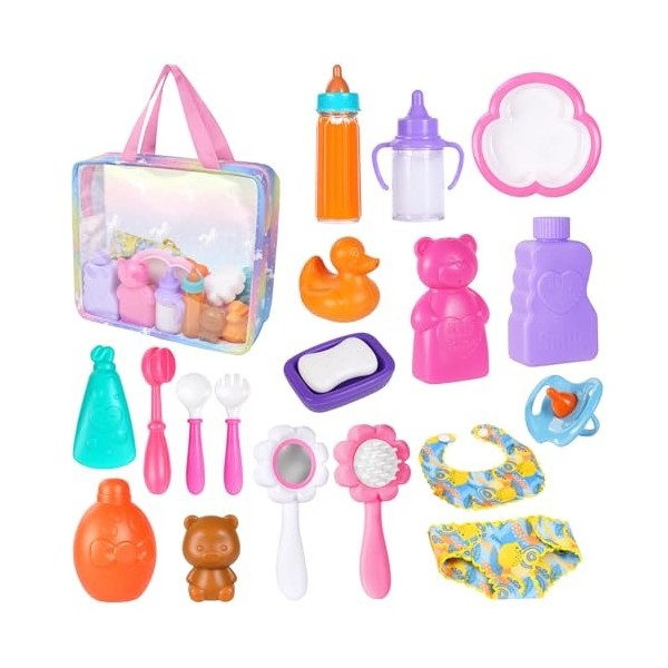 Aolso Ensemble dAccessoires pour Poupée, 20PCS, alimentation pour Bébé Pas pour Les Vrais Bébés 