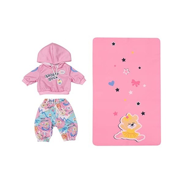 Zapf Creation- Baby Born Kindergarten Tenue poupées de 36 cm – Contient 1 Capuche, 1 Pantalon & 1 Tapis de Gym-pour Les Petit