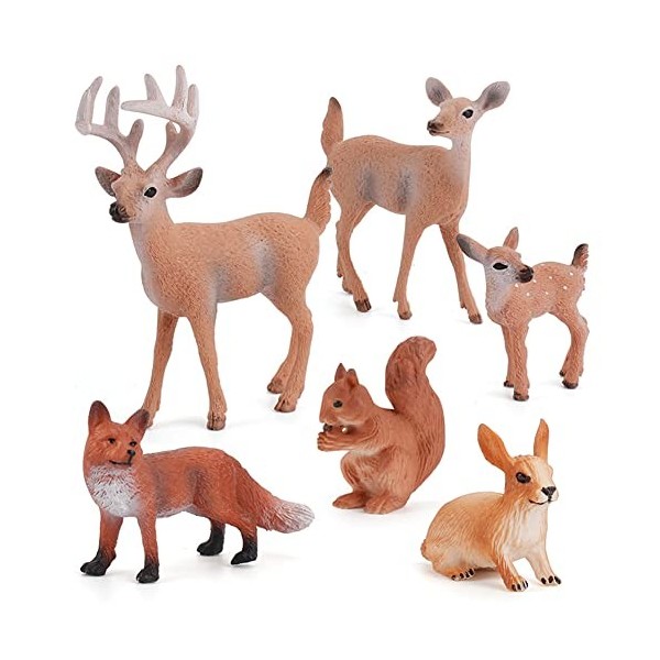 10 Pcs Mini Animaux Forêt Ensemble de Jouets Ferme Jouet Réalistes en Animaux Plastique pour Garçons Filles Enfants, Ours Pol