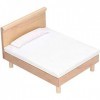 Sanfiyya Lit de poupée 1/12 Lit de Maison de poupée en Bois à échelle avec Matelas et Oreiller Mignon Mini-poupée Meubles Acc