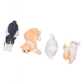 BSTCAR Ensemble de 4 Pièces de Chats Miniatures, échelle 1:12, Figurines de Chat Mignonnes en Résine, Jeu de Simulation, Acce