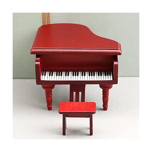 Generico Piano avec Tabouret Figurine pour Boîte de Chambre de Maison de Poupée 1/12 - Domotique et Objets Connectés à Faire 