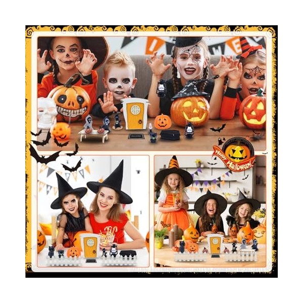 Décorations de Maison de poupée dhalloween 32 Pièces Accessoires pour Maison Miniature Ensemble dhalloween de Porte de Luti